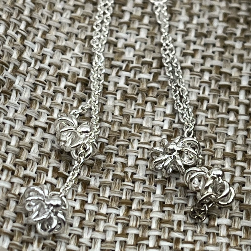 Vintage 925 Sterling Silver Flower Threader Earrings with Box - Picture 9 of 16